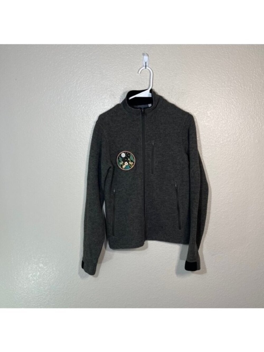 IBEX Sweater Womens Small Full Zip Wool Jacket Green Pockets